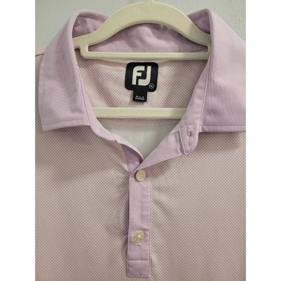 FootJoy FJ Mens Light Purple Sqaure Pattern Short Sleeve Polo Shirt Size XL - Picture 4 of 13
